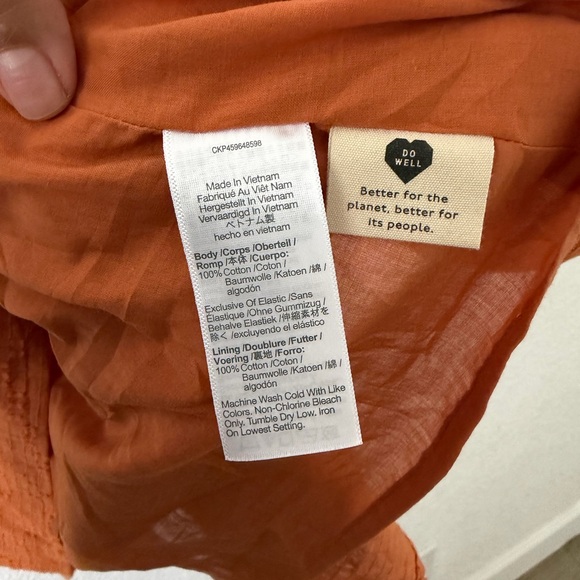 NWT Madewell Puff-Sleeve Waisted Clip Dot Mini Dress Mulled Cider Orange SZ 6 - Picture 9 of 9